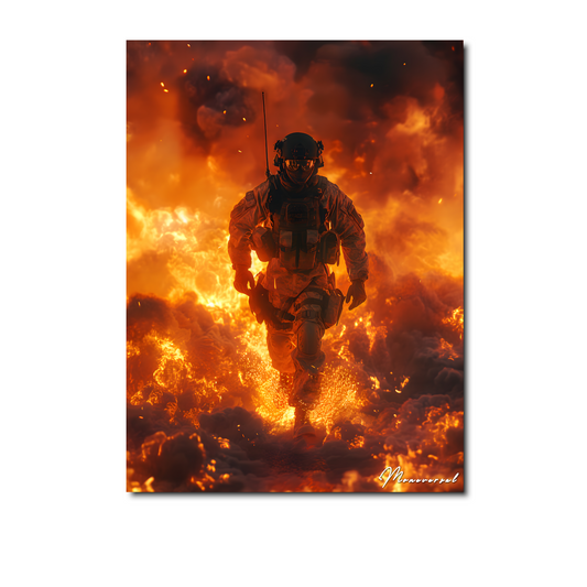 Soldier In Fire