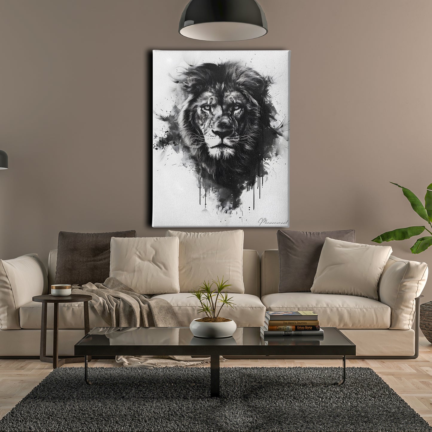 Lion Black And White